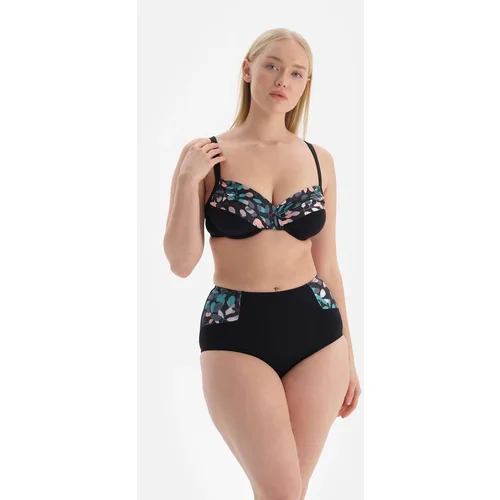 Dagi Black - Green Corset Compression Bikini Top