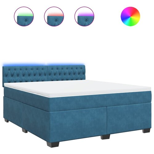 Maison Chic Box spring postelja - Vzmetna postelja z vzmetnico modra 180x200 cm žamet SL11010, (21882902) Cene