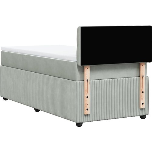 Box spring krevet s madracem svjetlosivi 80 x 200 cm bar&amp;scaron;unasti Slike