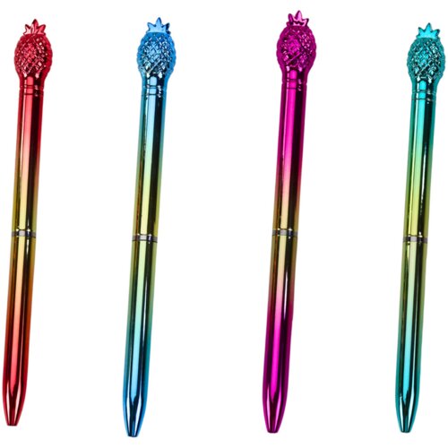  Ananas kemijska olovka sjajna zlatna boja plavi uložak 0,7 mm mix Slike