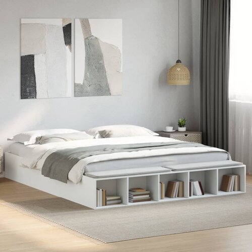 Furnova Posteljni okvir bel 180x200 cm inženirski les, (21934290) Slike