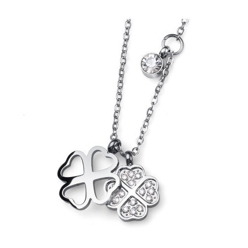 Ženski oliver weber fourleaf steel lančić sa swarovski kristalnim priveskom ( 11771 ) Cene