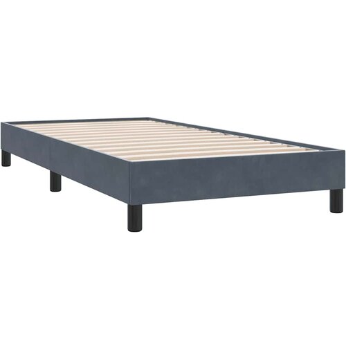 Maison Chic Posteljni okvir - Enojna postelja - Postelja za odrasle brez vzmetnice temno siva 90x220 cm žamet-J13013, (21770977) Slike