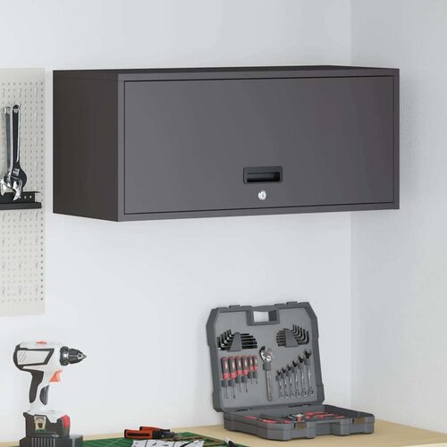  Ormar za zid u garaži Crna 80 x 33 x 35 cm Čelik s prahom Cijene