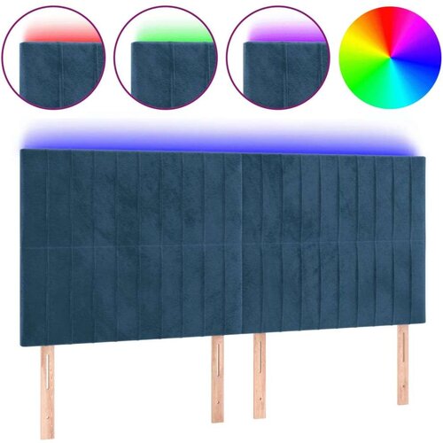  Uzglavlje tamnoplavo 200x5x118/128 cm od tkanine Slike