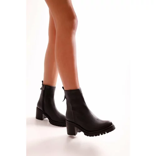 Shoeberry Women's Marlo Black Skin Boots Black Skin