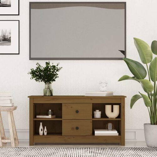 vidaXL TV omarica medeno rjava 103x36,5x52 cm trdna borovina Cene