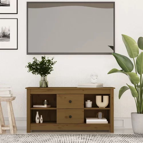 vidaXL TV ormarić boja meda 103 x 36,5 x 52 cm od masivne borovine