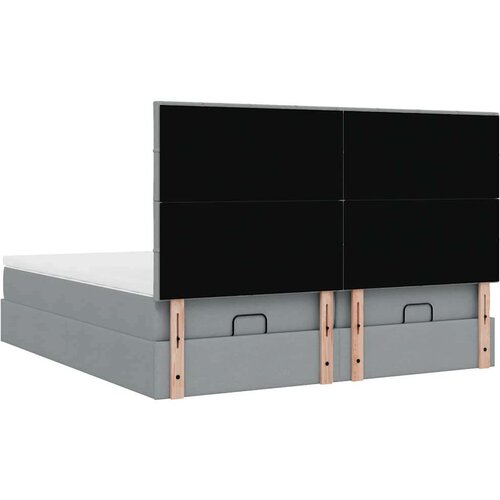 VidaXL okvir kreveta s madracima svijetlosivi 160x200cm od tkanine Slike