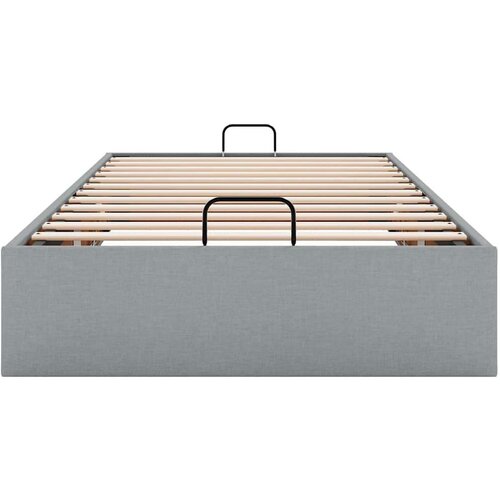 VidaXL Okvir kreveta bez madraca svjetlosivi 90x200 cm od tkanine Slike