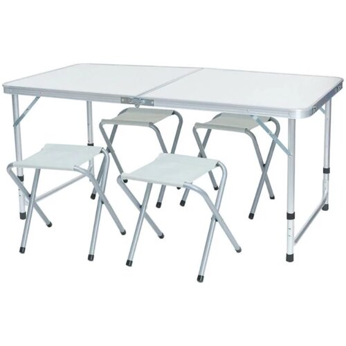  Nastavljiv prenosni kamping miza s 4 stoli, (5000346992) Cene