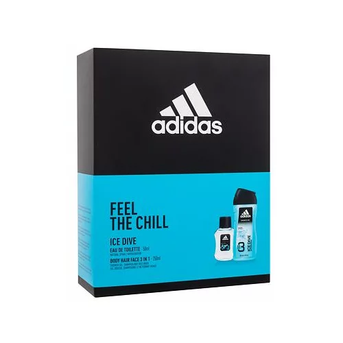 Adidas ice dive darovni set toaletna voda 50 ml + gel za tuširanje 250 ml oštećena kutija za muškarce