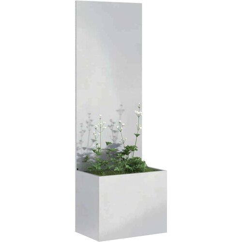 vidaXL Vrtni Sadič s Dekorativnom Pločom Srebrna 50 x 140 cm Cene