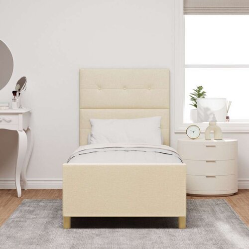  Krevet okvir Krem 100x200 cm Tkanina Slike