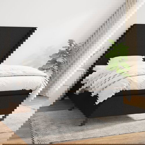 vidaXL Krevet s oprugama i madracem crni 100 x 200 cm od tkanine Cijene