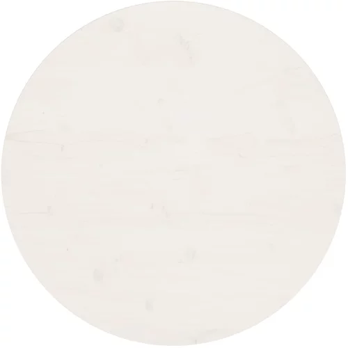  Ploča za stol bijela Ø 70 x 2,5 cm od masivne borovine