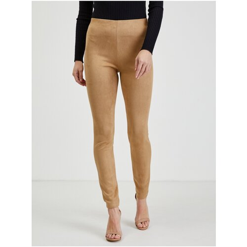 Orsay Light brown women's pants in suede finish - Women Cene