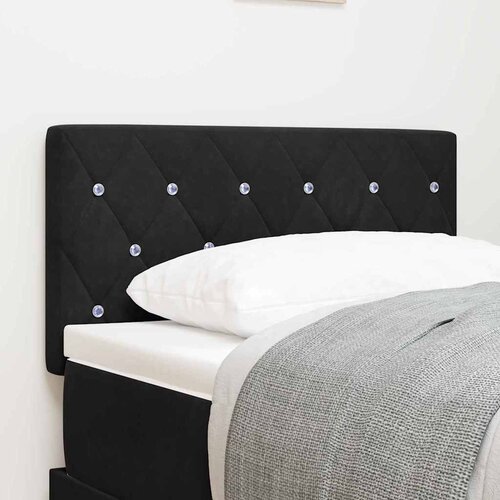  LED glava kreveta s LED trakama s uzglavljem Crna 80 cm Baršun Cene