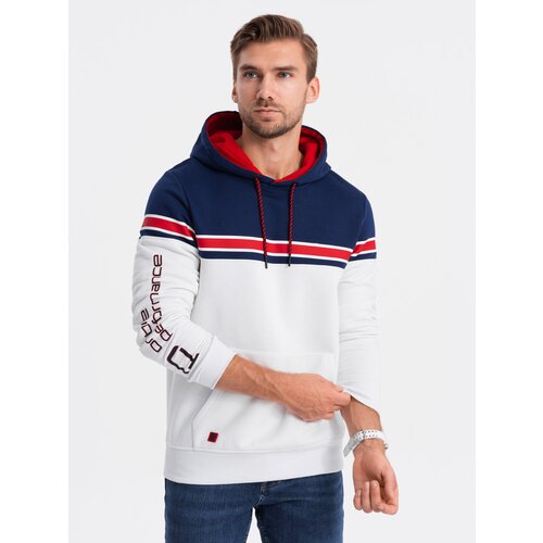 Ombre Men&amp;#039;s tri-color hoodie - white Slike