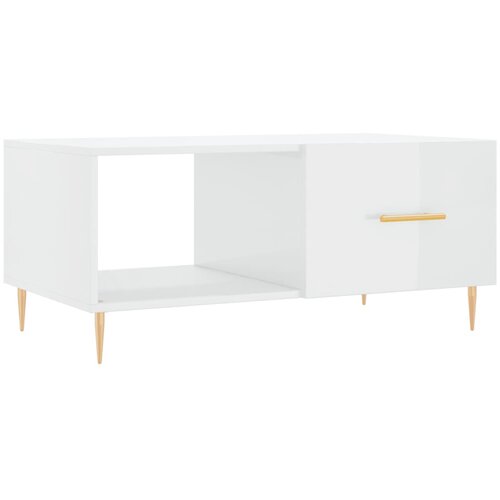 Maison Chic Klubska mizica - kavna mizica - Nizka mizica visok sijaj bela 90x50x40 cm inženirski les, (21752634) Cene