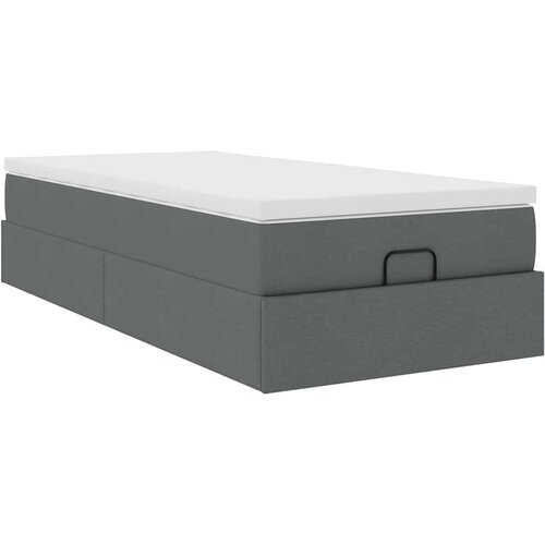 VidaXL Otomanski okvir kreveta s madraca tamnosivi 90x190cm tkanine Slike