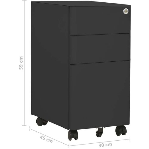 VidaXL mobilni ormarić za spise antracit 30 x 45 x 59 cm čelični Slike