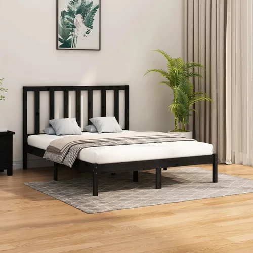  za krevet od masivne borovine crni 140 x 200 cm