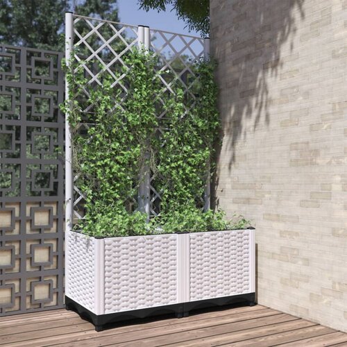  Vrtna sadilica s re&amp;scaron;etkom bijela 80 x 40 x 136 cm PP Slike