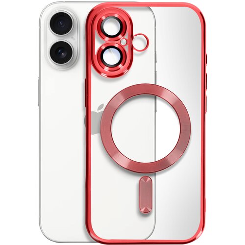 AVIZAR Ohi&scaron;je MagSafe za iPhone 16 z ultra elegantnim kromiranim robom, Rdeča, (5000189366) Cene