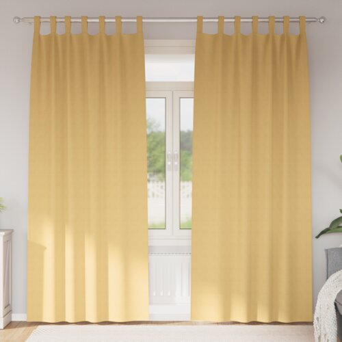 vidaXL Zavese z zavesami 2 pcs Bež 245 x 140 cm Poliester Cene
