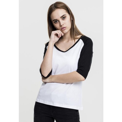 Urban Classics Ladies 3/4 Contrast Raglan Tee wht/blk Slike