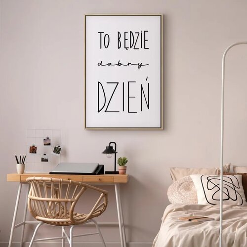  Slika - Art of Words (1-part) - Inspirational Black Text on White 40x60 U prirodnom drvenom okviru Slike
