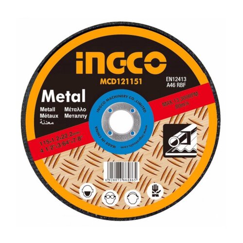 INGCO TOOLS Ploča rezna fi115x1.2x22.2mm za metal/inox MCD121151 Slike