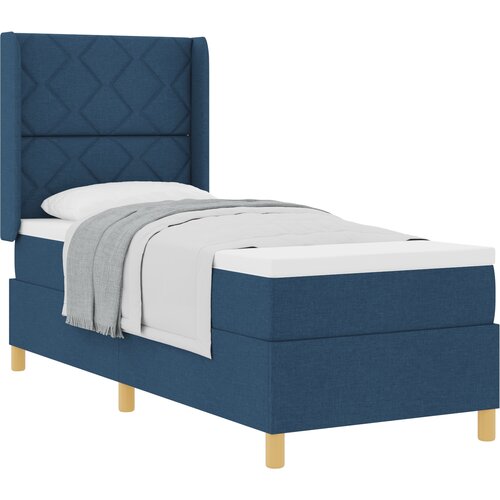vidaXL Boxspring - Krevet s oprugama s madracem Plava 80 x 200 cm tkanina Cijene
