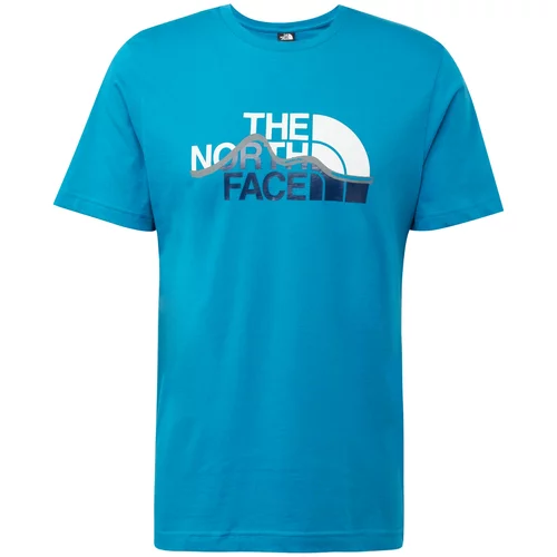 The North Face Majica 'MOUNTAIN LINE' morsko plava / azur / sivi traper / bijela