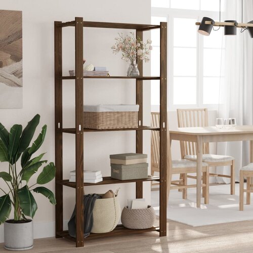 vidaXL Stalak za pohranu 5 razina smeđi 80x38x170 cm masivna borovina Cijene