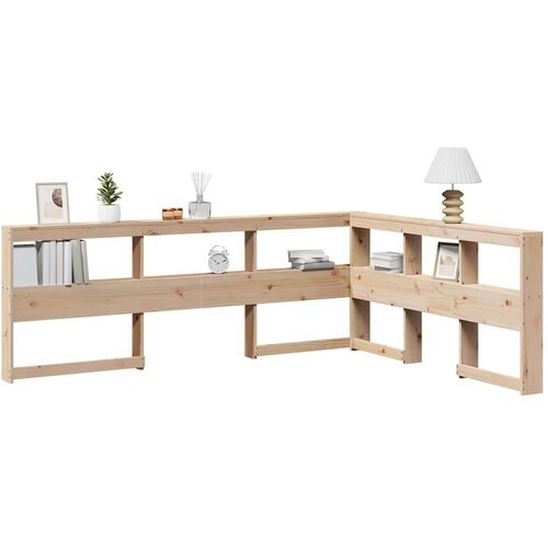  Polica za knjige uzglavlje L-oblika 140 cm borovine Slike