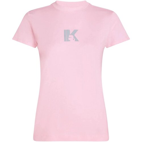 Karl Lagerfeld Majice s kratkimi rokavi KLJ Slim Ss K Logo Tee B2W17064 Rožnata Cene