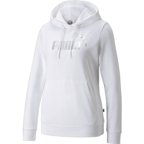 Puma Ženski pulover PULOVER Ž ESS+ Metallic Logo Bela Slike