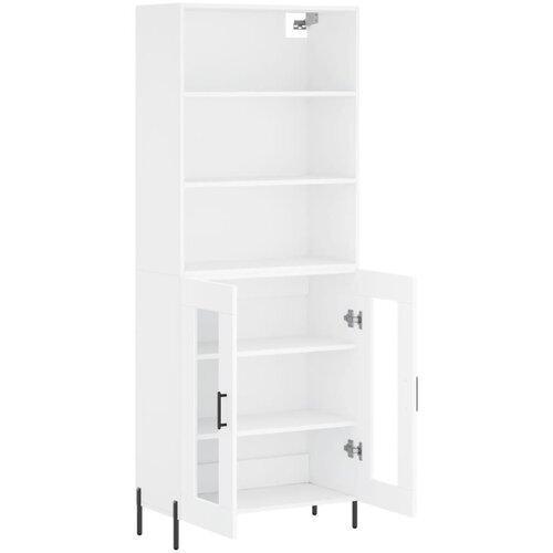  Visoka komoda bijela 69,5x34x180 cm konstruirano drvo Slike