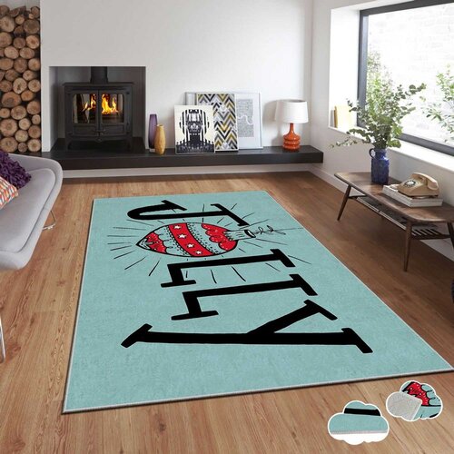 Conceptum Hypnose Tepih sa novogodišnjim motivima Asr-Crpt-55, Pravougaoni, 140 x 220 cm, Menta Cene