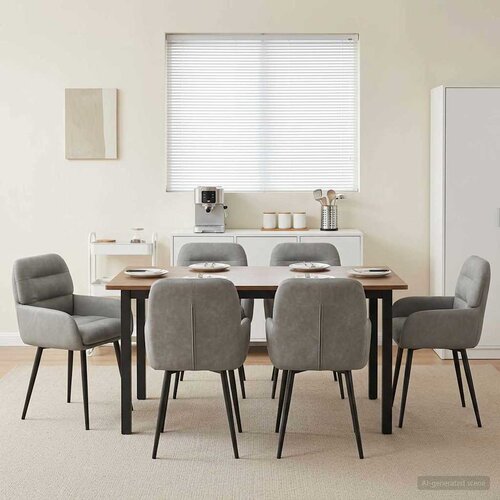 vidaXL Trpezarijske stolice 6 pcs Baršun Svjetlosiva 59 x 59,5 x 90 cm Cene