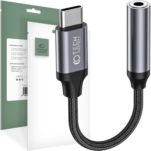 TECH-PROTECT ULTRABOOST ADAPTER TIP-C ZA MINI JACK 3,5 MM ČRN, (22070863) Cene