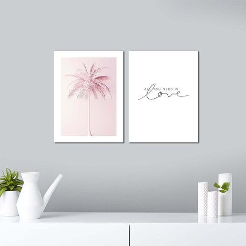 Wallity 2P3040MDFCIZ-010 multicolor decorative mdf painting (2 pieces) Cene