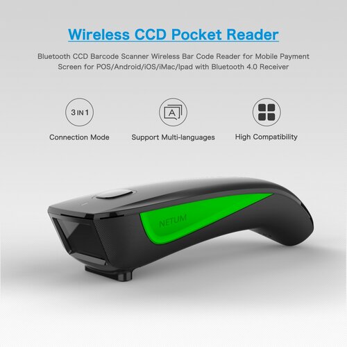Netum barcode čitač NT-C740, 1D, wireless-bluetooth-usb Slike