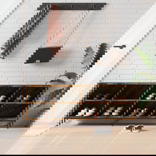  The Living Store Omarica za čevlje dimljeni hrast 131x35x50 cm inženirski les - Omarica Za Čevlje, (21440835) Cene