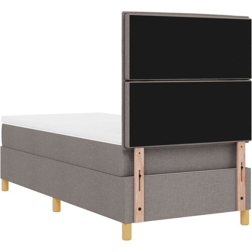  Krevet s kutijom za opruge s madracem taupe 80x200 cm tkanina Slike