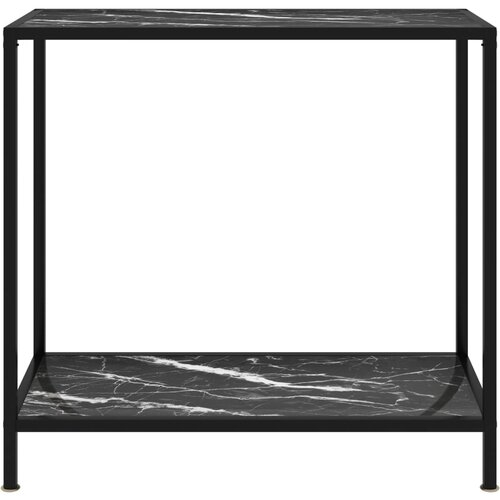 Maison Chic konzolna miza - miza ob steni črna 80x35x75 cm kaljeno steklo, (21786437) Cene