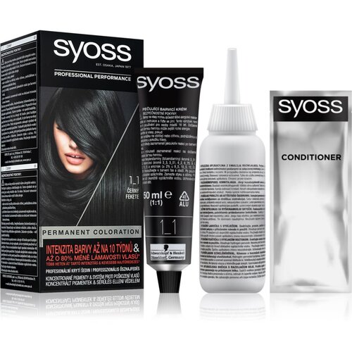 Syoss Permanent Coloration trajna barva za lase 50 ml odtenek 1-1 Black Cene