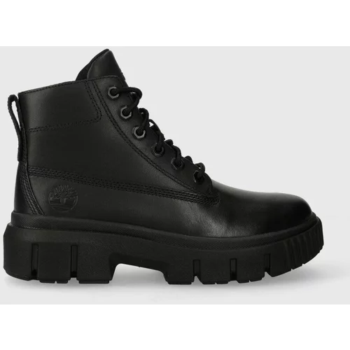 Timberland Usnjeni nizki škornji Greyfield Leather Boot ženski, črna barva, TB0A5ZDR0011